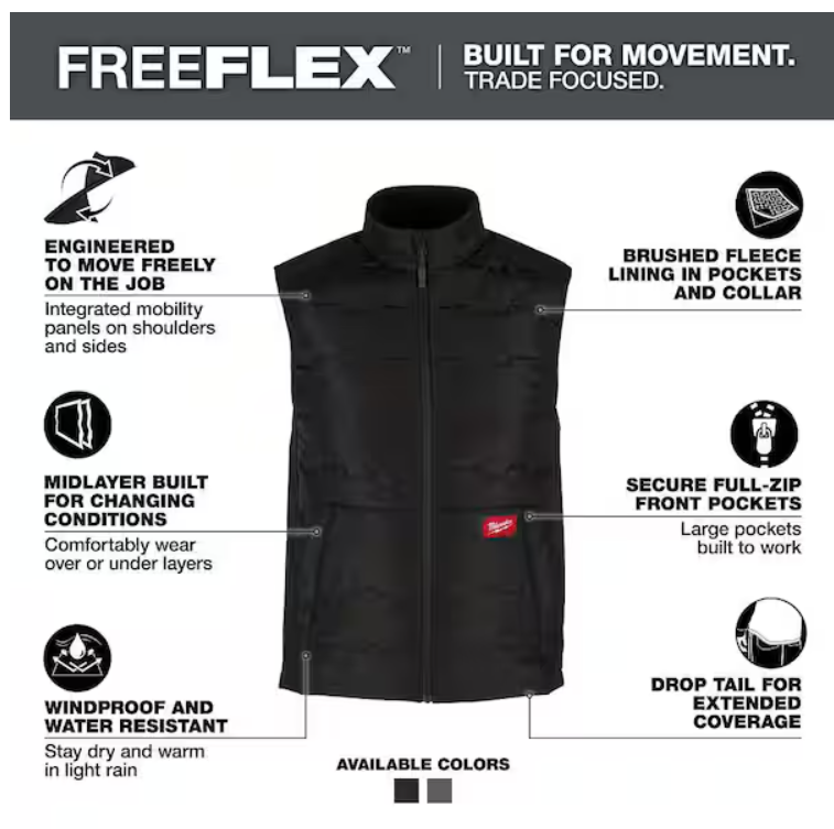 Milwaukee Men's FREEFLEX Lightweight Insulated Vest